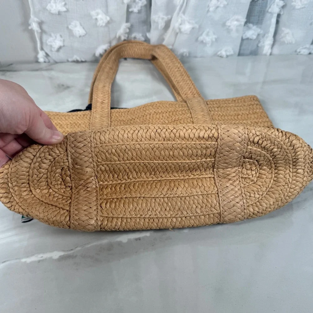 Draper James Everyday Straw Bag Tote With Floral Scarf Preppy‎ Beach Summer New